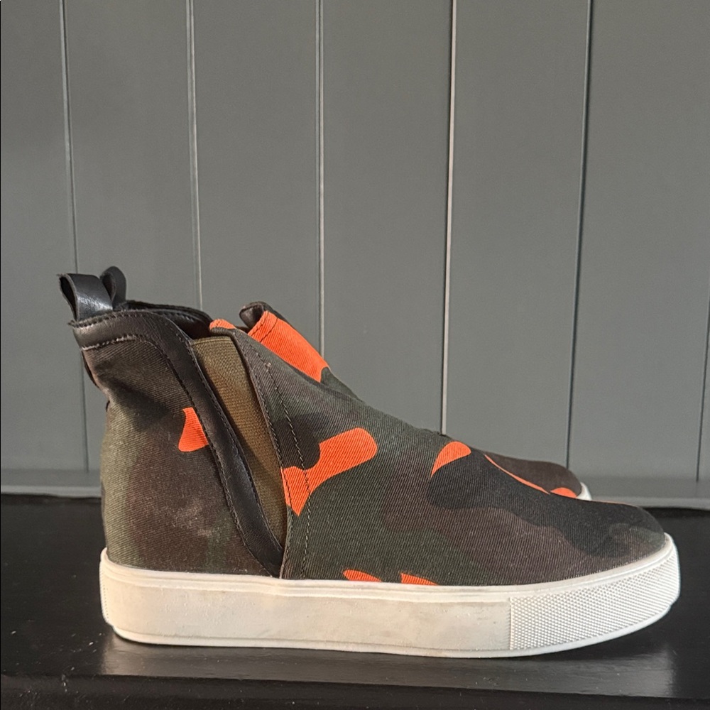 Chase + Chloe Camouflage Sneakers with Orange Accents